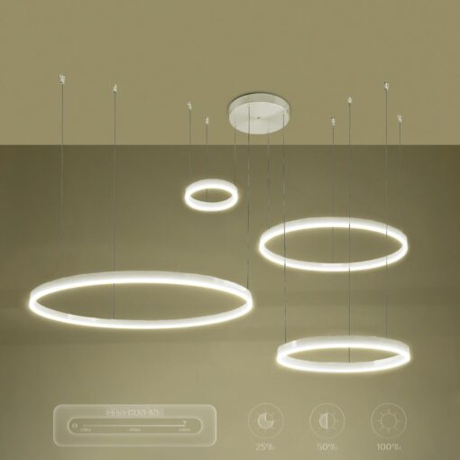 kelvo® VENOM KLV-101-0203 Κρεμαστό Φωτιστικό Οροφής LED 150W 15000lm 120° AC 220-240V IP20 Ρυθμιζόμενο Λευκό CCT με Χειριστήριο από 2700K έως 6000K Dimmable – Lumileds SMD Chip – Λευκό Ματ – Μ150 x Π90 x Υ60cm – 3 Χρόνια Εγγύηση