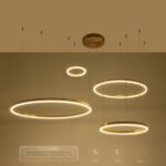kelvo® VENOM KLV-101-0204 Κρεμαστό Φωτιστικό Οροφής LED 150W 15000lm 120° AC 220-240V IP20 Ρυθμιζόμενο Λευκό CCT με Χειριστήριο από 2700K έως 6000K Dimmable – Lumileds SMD Chip – Χρυσό Πλατίνα – Μ150 x Π90 x Υ60cm – 3 Χρόνια Εγγύηση