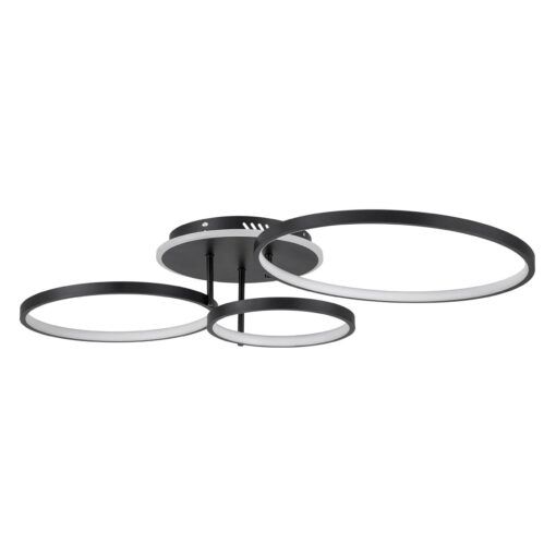 kelvo® NEMESIS KLV-101-0205 Φωτιστικό Οροφής LED 98W 9800lm 360° AC 220-240V IP20 Ρυθμιζόμενο Λευκό CCT με Χειριστήριο από 2700K έως 6000K Dimmable – Lumileds SMD Chip – Μαύρο Ματ – Μ89 x Π60 x Υ19cm – 3 Χρόνια Εγγύηση