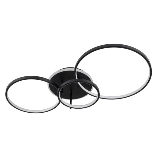 kelvo® NEMESIS KLV-101-0205 Φωτιστικό Οροφής LED 98W 9800lm 360° AC 220-240V IP20 Ρυθμιζόμενο Λευκό CCT με Χειριστήριο από 2700K έως 6000K Dimmable – Lumileds SMD Chip – Μαύρο Ματ – Μ89 x Π60 x Υ19cm – 3 Χρόνια Εγγύηση