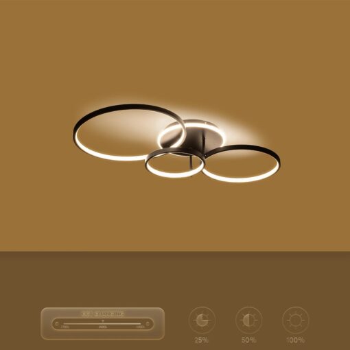 kelvo® NEMESIS KLV-101-0205 Φωτιστικό Οροφής LED 98W 9800lm 360° AC 220-240V IP20 Ρυθμιζόμενο Λευκό CCT με Χειριστήριο από 2700K έως 6000K Dimmable – Lumileds SMD Chip – Μαύρο Ματ – Μ89 x Π60 x Υ19cm – 3 Χρόνια Εγγύηση