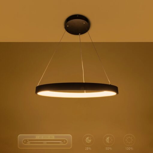 kelvo® NEMESIS KLV-101-0208 Κρεμαστό Φωτιστικό Οροφής LED 45W 4500lm 180° AC 220-240V IP20 Ρυθμιζόμενο Λευκό CCT με Χειριστήριο από 2700K έως 6000K Dimmable – Lumileds SMD Chip – Μαύρο Ματ – Μ60 x Π60 x Υ4cm – 3 Χρόνια Εγγύηση