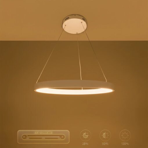 kelvo® NEMESIS KLV-101-0209 Κρεμαστό Φωτιστικό Οροφής LED 45W 4500lm 180° AC 220-240V IP20 Ρυθμιζόμενο Λευκό CCT με Χειριστήριο από 2700K έως 6000K Dimmable – Lumileds SMD Chip – Λευκό Ματ – Μ60 x Π60 x Υ4cm – 3 Χρόνια Εγγύηση