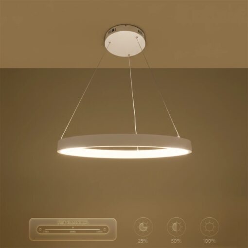 kelvo® NEMESIS KLV-101-0209 Κρεμαστό Φωτιστικό Οροφής LED 45W 4500lm 180° AC 220-240V IP20 Ρυθμιζόμενο Λευκό CCT με Χειριστήριο από 2700K έως 6000K Dimmable – Lumileds SMD Chip – Λευκό Ματ – Μ60 x Π60 x Υ4cm – 3 Χρόνια Εγγύηση