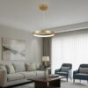 kelvo® NEMESIS KLV-101-0210 Κρεμαστό Φωτιστικό Οροφής LED 45W 4500lm 180° AC 220-240V IP20 Ρυθμιζόμενο Λευκό CCT με Χειριστήριο από 2700K έως 6000K Dimmable – Lumileds SMD Chip – Χρυσό Πλατίνα – Μ60 x Π60 x Υ4cm – 3 Χρόνια Εγγύηση