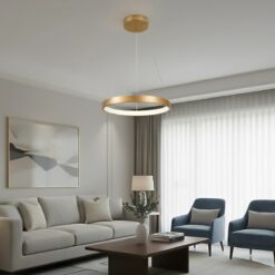 kelvo® NEMESIS KLV-101-0210 Κρεμαστό Φωτιστικό Οροφής LED 45W 4500lm 180° AC 220-240V IP20 Ρυθμιζόμενο Λευκό CCT με Χειριστήριο από 2700K έως 6000K Dimmable – Lumileds SMD Chip – Χρυσό Πλατίνα – Μ60 x Π60 x Υ4cm – 3 Χρόνια Εγγύηση
