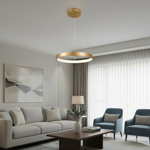 kelvo® NEMESIS KLV-101-0210 Κρεμαστό Φωτιστικό Οροφής LED 45W 4500lm 180° AC 220-240V IP20 Ρυθμιζόμενο Λευκό CCT με Χειριστήριο από 2700K έως 6000K Dimmable – Lumileds SMD Chip – Χρυσό Πλατίνα – Μ60 x Π60 x Υ4cm – 3 Χρόνια Εγγύηση