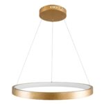 kelvo® NEMESIS KLV-101-0210 Κρεμαστό Φωτιστικό Οροφής LED 45W 4500lm 180° AC 220-240V IP20 Ρυθμιζόμενο Λευκό CCT με Χειριστήριο από 2700K έως 6000K Dimmable – Lumileds SMD Chip – Χρυσό Πλατίνα – Μ60 x Π60 x Υ4cm – 3 Χρόνια Εγγύηση