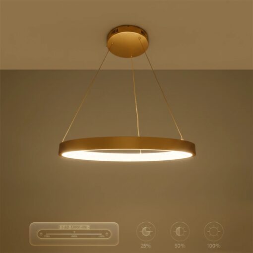 kelvo® NEMESIS KLV-101-0210 Κρεμαστό Φωτιστικό Οροφής LED 45W 4500lm 180° AC 220-240V IP20 Ρυθμιζόμενο Λευκό CCT με Χειριστήριο από 2700K έως 6000K Dimmable – Lumileds SMD Chip – Χρυσό Πλατίνα – Μ60 x Π60 x Υ4cm – 3 Χρόνια Εγγύηση