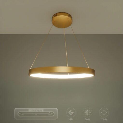 kelvo® NEMESIS KLV-101-0210 Κρεμαστό Φωτιστικό Οροφής LED 45W 4500lm 180° AC 220-240V IP20 Ρυθμιζόμενο Λευκό CCT με Χειριστήριο από 2700K έως 6000K Dimmable – Lumileds SMD Chip – Χρυσό Πλατίνα – Μ60 x Π60 x Υ4cm – 3 Χρόνια Εγγύηση