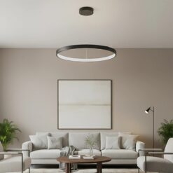 kelvo® NEMESIS KLV-101-0211 Κρεμαστό Φωτιστικό Οροφής LED 67W 6700lm 180° AC 220-240V IP20 Ρυθμιζόμενο Λευκό CCT με Χειριστήριο από 2700K έως 6000K Dimmable – Lumileds SMD Chip – Μαύρο Ματ – Μ80 x Π80 x Υ4cm – 3 Χρόνια Εγγύηση