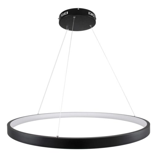 kelvo® NEMESIS KLV-101-0211 Κρεμαστό Φωτιστικό Οροφής LED 67W 6700lm 180° AC 220-240V IP20 Ρυθμιζόμενο Λευκό CCT με Χειριστήριο από 2700K έως 6000K Dimmable – Lumileds SMD Chip – Μαύρο Ματ – Μ80 x Π80 x Υ4cm – 3 Χρόνια Εγγύηση