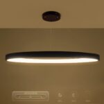 kelvo® NEMESIS KLV-101-0211 Κρεμαστό Φωτιστικό Οροφής LED 67W 6700lm 180° AC 220-240V IP20 Ρυθμιζόμενο Λευκό CCT με Χειριστήριο από 2700K έως 6000K Dimmable – Lumileds SMD Chip – Μαύρο Ματ – Μ80 x Π80 x Υ4cm – 3 Χρόνια Εγγύηση