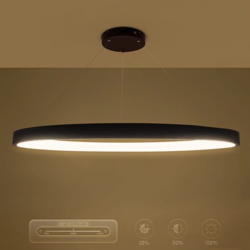 kelvo® NEMESIS KLV-101-0211 Κρεμαστό Φωτιστικό Οροφής LED 67W 6700lm 180° AC 220-240V IP20 Ρυθμιζόμενο Λευκό CCT με Χειριστήριο από 2700K έως 6000K Dimmable – Lumileds SMD Chip – Μαύρο Ματ – Μ80 x Π80 x Υ4cm – 3 Χρόνια Εγγύηση