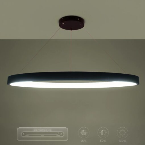 kelvo® NEMESIS KLV-101-0211 Κρεμαστό Φωτιστικό Οροφής LED 67W 6700lm 180° AC 220-240V IP20 Ρυθμιζόμενο Λευκό CCT με Χειριστήριο από 2700K έως 6000K Dimmable – Lumileds SMD Chip – Μαύρο Ματ – Μ80 x Π80 x Υ4cm – 3 Χρόνια Εγγύηση
