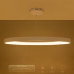 kelvo® NEMESIS KLV-101-0212 Κρεμαστό Φωτιστικό Οροφής LED 67W 6700lm 180° AC 220-240V IP20 Ρυθμιζόμενο Λευκό CCT με Χειριστήριο από 2700K έως 6000K Dimmable – Lumileds SMD Chip – Λευκό Ματ – Μ80 x Π80 x Υ4cm – 3 Χρόνια Εγγύηση