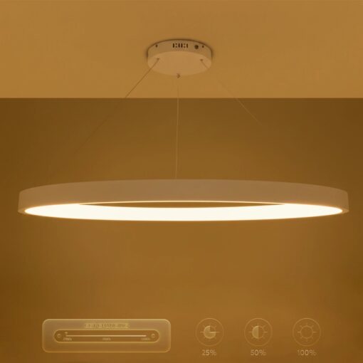 kelvo® NEMESIS KLV-101-0212 Κρεμαστό Φωτιστικό Οροφής LED 67W 6700lm 180° AC 220-240V IP20 Ρυθμιζόμενο Λευκό CCT με Χειριστήριο από 2700K έως 6000K Dimmable – Lumileds SMD Chip – Λευκό Ματ – Μ80 x Π80 x Υ4cm – 3 Χρόνια Εγγύηση