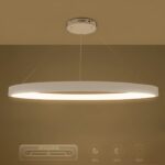 kelvo® NEMESIS KLV-101-0212 Κρεμαστό Φωτιστικό Οροφής LED 67W 6700lm 180° AC 220-240V IP20 Ρυθμιζόμενο Λευκό CCT με Χειριστήριο από 2700K έως 6000K Dimmable – Lumileds SMD Chip – Λευκό Ματ – Μ80 x Π80 x Υ4cm – 3 Χρόνια Εγγύηση