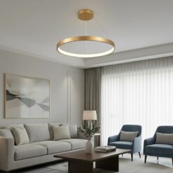 kelvo® NEMESIS KLV-101-0213 Κρεμαστό Φωτιστικό Οροφής LED 67W 6700lm 180° AC 220-240V IP20 Ρυθμιζόμενο Λευκό CCT με Χειριστήριο από 2700K έως 6000K Dimmable – Lumileds SMD Chip – Χρυσό Πλατίνα – Μ80 x Π80 x Υ4cm – 3 Χρόνια Εγγύηση