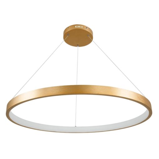kelvo® NEMESIS KLV-101-0213 Κρεμαστό Φωτιστικό Οροφής LED 67W 6700lm 180° AC 220-240V IP20 Ρυθμιζόμενο Λευκό CCT με Χειριστήριο από 2700K έως 6000K Dimmable – Lumileds SMD Chip – Χρυσό Πλατίνα – Μ80 x Π80 x Υ4cm – 3 Χρόνια Εγγύηση