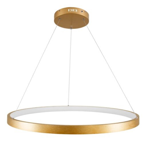 kelvo® NEMESIS KLV-101-0213 Κρεμαστό Φωτιστικό Οροφής LED 67W 6700lm 180° AC 220-240V IP20 Ρυθμιζόμενο Λευκό CCT με Χειριστήριο από 2700K έως 6000K Dimmable – Lumileds SMD Chip – Χρυσό Πλατίνα – Μ80 x Π80 x Υ4cm – 3 Χρόνια Εγγύηση