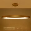 kelvo® NEMESIS KLV-101-0213 Κρεμαστό Φωτιστικό Οροφής LED 67W 6700lm 180° AC 220-240V IP20 Ρυθμιζόμενο Λευκό CCT με Χειριστήριο από 2700K έως 6000K Dimmable – Lumileds SMD Chip – Χρυσό Πλατίνα – Μ80 x Π80 x Υ4cm – 3 Χρόνια Εγγύηση