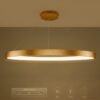 kelvo® NEMESIS KLV-101-0213 Κρεμαστό Φωτιστικό Οροφής LED 67W 6700lm 180° AC 220-240V IP20 Ρυθμιζόμενο Λευκό CCT με Χειριστήριο από 2700K έως 6000K Dimmable – Lumileds SMD Chip – Χρυσό Πλατίνα – Μ80 x Π80 x Υ4cm – 3 Χρόνια Εγγύηση