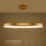 kelvo® NEMESIS KLV-101-0213 Κρεμαστό Φωτιστικό Οροφής LED 67W 6700lm 180° AC 220-240V IP20 Ρυθμιζόμενο Λευκό CCT με Χειριστήριο από 2700K έως 6000K Dimmable – Lumileds SMD Chip – Χρυσό Πλατίνα – Μ80 x Π80 x Υ4cm – 3 Χρόνια Εγγύηση
