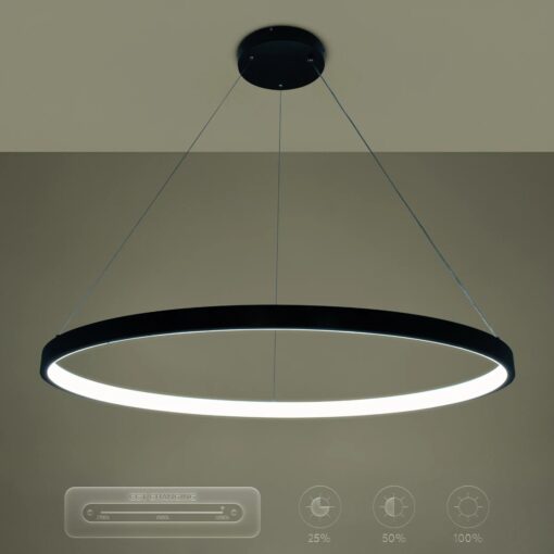 kelvo® NEMESIS KLV-101-0214 Κρεμαστό Φωτιστικό Οροφής LED 75W 7500lm 180° AC 220-240V IP20 Ρυθμιζόμενο Λευκό CCT με Χειριστήριο από 2700K έως 6000K Dimmable – Lumileds SMD Chip – Μαύρο Ματ – Μ100 x Π100 x Υ4cm – 3 Χρόνια Εγγύηση