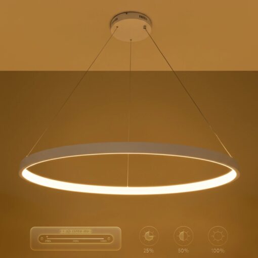 kelvo® NEMESIS KLV-101-0215 Κρεμαστό Φωτιστικό Οροφής LED 75W 7500lm 180° AC 220-240V IP20 Ρυθμιζόμενο Λευκό CCT με Χειριστήριο από 2700K έως 6000K Dimmable – Lumileds SMD Chip – Λευκό Ματ – Μ100 x Π100 x Υ4cm – 3 Χρόνια Εγγύηση