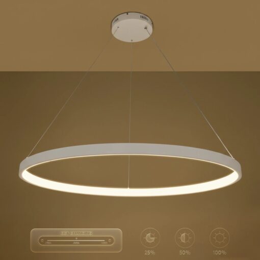 kelvo® NEMESIS KLV-101-0215 Κρεμαστό Φωτιστικό Οροφής LED 75W 7500lm 180° AC 220-240V IP20 Ρυθμιζόμενο Λευκό CCT με Χειριστήριο από 2700K έως 6000K Dimmable – Lumileds SMD Chip – Λευκό Ματ – Μ100 x Π100 x Υ4cm – 3 Χρόνια Εγγύηση