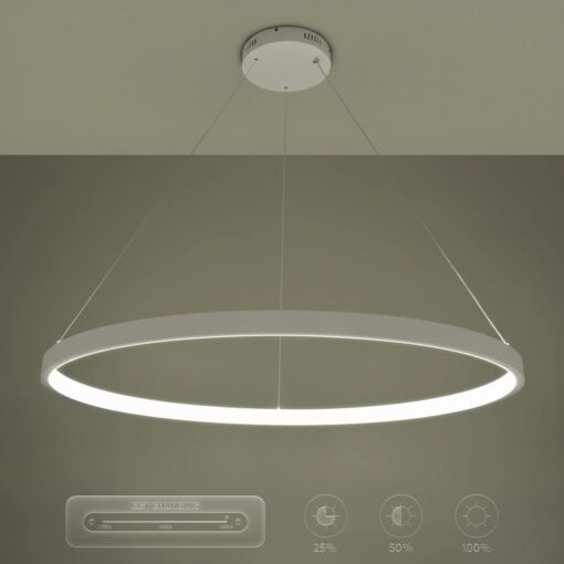 kelvo® NEMESIS KLV-101-0215 Κρεμαστό Φωτιστικό Οροφής LED 75W 7500lm 180° AC 220-240V IP20 Ρυθμιζόμενο Λευκό CCT με Χειριστήριο από 2700K έως 6000K Dimmable – Lumileds SMD Chip – Λευκό Ματ – Μ100 x Π100 x Υ4cm – 3 Χρόνια Εγγύηση