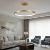 kelvo® NEMESIS KLV-101-0216 Κρεμαστό Φωτιστικό Οροφής LED 75W 7500lm 180° AC 220-240V IP20 Ρυθμιζόμενο Λευκό CCT με Χειριστήριο από 2700K έως 6000K Dimmable – Lumileds SMD Chip – Χρυσό Πλατίνα – Μ100 x Π100 x Υ4cm – 3 Χρόνια Εγγύηση