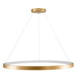 kelvo® NEMESIS KLV-101-0216 Κρεμαστό Φωτιστικό Οροφής LED 75W 7500lm 180° AC 220-240V IP20 Ρυθμιζόμενο Λευκό CCT με Χειριστήριο από 2700K έως 6000K Dimmable – Lumileds SMD Chip – Χρυσό Πλατίνα – Μ100 x Π100 x Υ4cm – 3 Χρόνια Εγγύηση