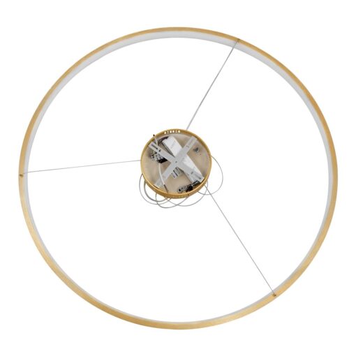 kelvo® NEMESIS KLV-101-0216 Κρεμαστό Φωτιστικό Οροφής LED 75W 7500lm 180° AC 220-240V IP20 Ρυθμιζόμενο Λευκό CCT με Χειριστήριο από 2700K έως 6000K Dimmable – Lumileds SMD Chip – Χρυσό Πλατίνα – Μ100 x Π100 x Υ4cm – 3 Χρόνια Εγγύηση