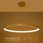 kelvo® NEMESIS KLV-101-0216 Κρεμαστό Φωτιστικό Οροφής LED 75W 7500lm 180° AC 220-240V IP20 Ρυθμιζόμενο Λευκό CCT με Χειριστήριο από 2700K έως 6000K Dimmable – Lumileds SMD Chip – Χρυσό Πλατίνα – Μ100 x Π100 x Υ4cm – 3 Χρόνια Εγγύηση