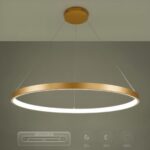 kelvo® NEMESIS KLV-101-0216 Κρεμαστό Φωτιστικό Οροφής LED 75W 7500lm 180° AC 220-240V IP20 Ρυθμιζόμενο Λευκό CCT με Χειριστήριο από 2700K έως 6000K Dimmable – Lumileds SMD Chip – Χρυσό Πλατίνα – Μ100 x Π100 x Υ4cm – 3 Χρόνια Εγγύηση