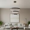 kelvo® NEMESIS KLV-101-0217 Κρεμαστό Φωτιστικό Οροφής LED 100W 10000lm 180° AC 220-240V IP20 Ρυθμιζόμενο Λευκό CCT με Χειριστήριο από 2700K έως 6000K Dimmable – Lumileds SMD Chip – Μαύρο Ματ – Μ60 x Π60 x Υ60cm – 3 Χρόνια Εγγύηση