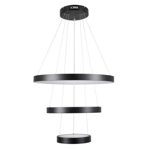 kelvo® NEMESIS KLV-101-0217 Κρεμαστό Φωτιστικό Οροφής LED 100W 10000lm 180° AC 220-240V IP20 Ρυθμιζόμενο Λευκό CCT με Χειριστήριο από 2700K έως 6000K Dimmable – Lumileds SMD Chip – Μαύρο Ματ – Μ60 x Π60 x Υ60cm – 3 Χρόνια Εγγύηση