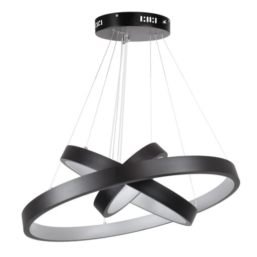 kelvo® NEMESIS KLV-101-0217 Κρεμαστό Φωτιστικό Οροφής LED 100W 10000lm 180° AC 220-240V IP20 Ρυθμιζόμενο Λευκό CCT με Χειριστήριο από 2700K έως 6000K Dimmable – Lumileds SMD Chip – Μαύρο Ματ – Μ60 x Π60 x Υ60cm – 3 Χρόνια Εγγύηση