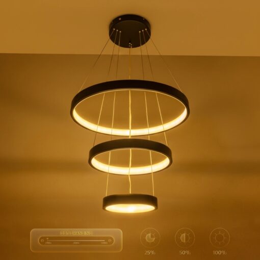 kelvo® NEMESIS KLV-101-0217 Κρεμαστό Φωτιστικό Οροφής LED 100W 10000lm 180° AC 220-240V IP20 Ρυθμιζόμενο Λευκό CCT με Χειριστήριο από 2700K έως 6000K Dimmable – Lumileds SMD Chip – Μαύρο Ματ – Μ60 x Π60 x Υ60cm – 3 Χρόνια Εγγύηση