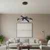 kelvo® NEMESIS KLV-101-0217-V2 Κρεμαστό Φωτιστικό Οροφής LED 100W 10000lm 180° AC 220-240V IP20 Ρυθμιζόμενο Λευκό CCT με Χειριστήριο από 2700K έως 6000K Dimmable – Lumileds SMD Chip – Μαύρο Ματ – Μ60 x Π60 x Υ60cm – 3 Χρόνια Εγγύηση
