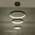 kelvo® NEMESIS KLV-101-0217-V2 Κρεμαστό Φωτιστικό Οροφής LED 100W 10000lm 180° AC 220-240V IP20 Ρυθμιζόμενο Λευκό CCT με Χειριστήριο από 2700K έως 6000K Dimmable – Lumileds SMD Chip – Μαύρο Ματ – Μ60 x Π60 x Υ60cm – 3 Χρόνια Εγγύηση