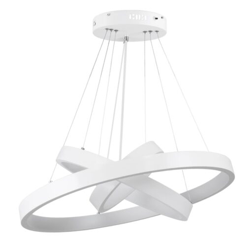kelvo® NEMESIS KLV-101-0218 Κρεμαστό Φωτιστικό Οροφής LED 100W 10000lm 180° AC 220-240V IP20 Ρυθμιζόμενο Λευκό CCT με Χειριστήριο από 2700K έως 6000K Dimmable – Lumileds SMD Chip – Λευκό Ματ – Μ60 x Π60 x Υ60cm – 3 Χρόνια Εγγύηση