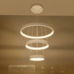 kelvo® NEMESIS KLV-101-0218 Κρεμαστό Φωτιστικό Οροφής LED 100W 10000lm 180° AC 220-240V IP20 Ρυθμιζόμενο Λευκό CCT με Χειριστήριο από 2700K έως 6000K Dimmable – Lumileds SMD Chip – Λευκό Ματ – Μ60 x Π60 x Υ60cm – 3 Χρόνια Εγγύηση