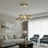 kelvo® NEMESIS KLV-101-0219-V2 Κρεμαστό Φωτιστικό Οροφής LED 100W 10000lm 180° AC 220-240V IP20 Ρυθμιζόμενο Λευκό CCT με Χειριστήριο από 2700K έως 6000K Dimmable – Lumileds SMD Chip – Χρυσό Πλατίνα – Μ60 x Π60 x Υ60cm – 3 Χρόνια Εγγύηση