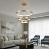 kelvo® NEMESIS KLV-101-0219 Κρεμαστό Φωτιστικό Οροφής LED 100W 10000lm 180° AC 220-240V IP20 Ρυθμιζόμενο Λευκό CCT με Χειριστήριο από 2700K έως 6000K Dimmable – Lumileds SMD Chip – Χρυσό Πλατίνα – Μ60 x Π60 x Υ60cm – 3 Χρόνια Εγγύηση