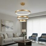 kelvo® NEMESIS KLV-101-0219 Κρεμαστό Φωτιστικό Οροφής LED 100W 10000lm 180° AC 220-240V IP20 Ρυθμιζόμενο Λευκό CCT με Χειριστήριο από 2700K έως 6000K Dimmable – Lumileds SMD Chip – Χρυσό Πλατίνα – Μ60 x Π60 x Υ60cm – 3 Χρόνια Εγγύηση