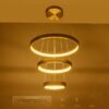 kelvo® NEMESIS KLV-101-0219-V2 Κρεμαστό Φωτιστικό Οροφής LED 100W 10000lm 180° AC 220-240V IP20 Ρυθμιζόμενο Λευκό CCT με Χειριστήριο από 2700K έως 6000K Dimmable – Lumileds SMD Chip – Χρυσό Πλατίνα – Μ60 x Π60 x Υ60cm – 3 Χρόνια Εγγύηση