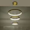 kelvo® NEMESIS KLV-101-0219-V2 Κρεμαστό Φωτιστικό Οροφής LED 100W 10000lm 180° AC 220-240V IP20 Ρυθμιζόμενο Λευκό CCT με Χειριστήριο από 2700K έως 6000K Dimmable – Lumileds SMD Chip – Χρυσό Πλατίνα – Μ60 x Π60 x Υ60cm – 3 Χρόνια Εγγύηση